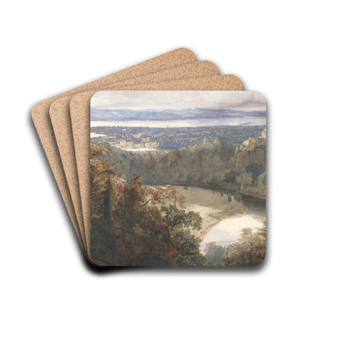 View of Chepstow, Wales by John Scarlett Davis Drink Coasters - set of 4