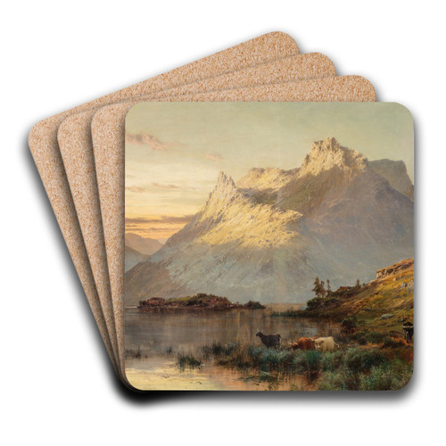 The peaks of the Western Highlands by Alfred de Branski Art Drink Coaster set