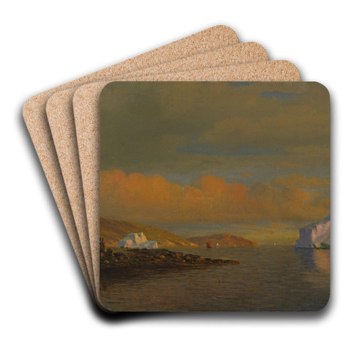 Arctic Sunset by William Bradford Art Drink Coaster set