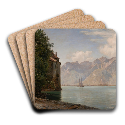 Chteau De Chillon,Lake Geneva by Janus la Cour Art Drink Coaster set
