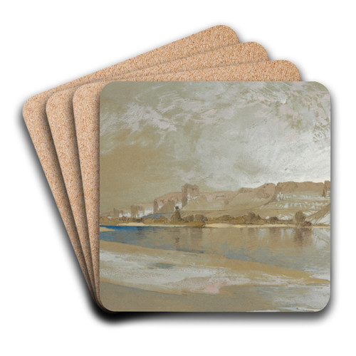 Green River from the Ferry, Wyoming Territory by Thomas Moran Art Drink Coaster set Green River from the Ferry, Wyoming Territory by Thomas Moran Art Drink Coaster set