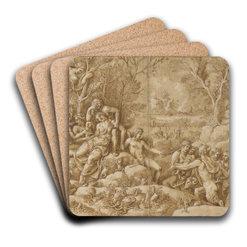 Cephalus Grieves for Procris by Giulio Romano Art Drink Coaster set