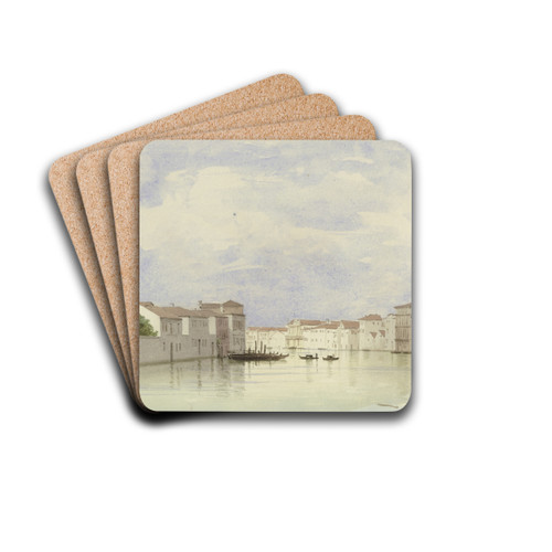 Channel in Venice by Carl Theodor Reiffenstein Drink Coasters - set of 4