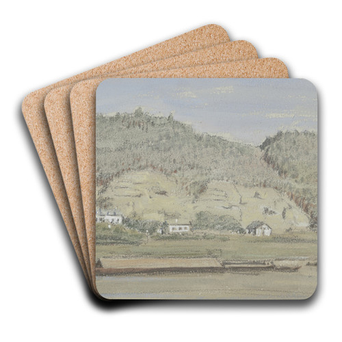 Near Schandau by Friedrich Eugen Peipers Art Drink Coaster set Near Schandau by Friedrich Eugen Peipers Art Drink Coaster set