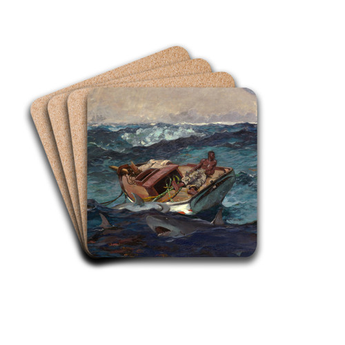 The Gulf Stream by Winslow Homer Drink Coasters - set of 4 The Gulf Stream by Winslow Homer Drink Coasters - set of 4