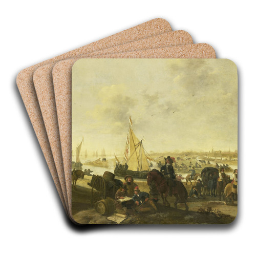 The Siege and Capture of the City of Hulst from the Spaniards, November 5, 1645 by Hendrick de Meijer Art Drink Coaster set