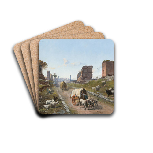 Via Appia all'altezza del IV Miglio by Vincenzo Giovannini Drink Coasters - set of 4 Via Appia all'altezza del IV Miglio by Vincenzo Giovannini Drink Coasters - set of 4