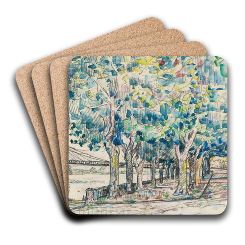 Bourg-Saint-Andol by Paul Signac Art Drink Coaster set Bourg-Saint-Andol by Paul Signac Art Drink Coaster set