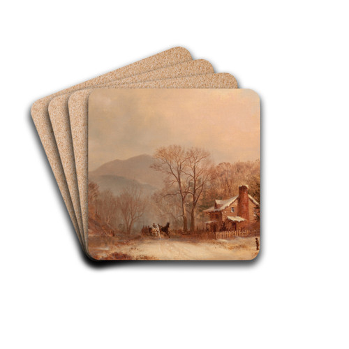 A Winter's Afternoon by James Brade Sword Drink Coasters - set of 4 A Winter's Afternoon by James Brade Sword Drink Coasters - set of 4