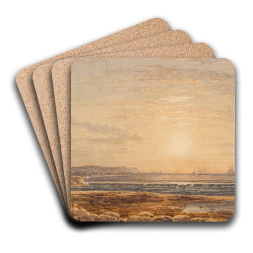 The Needles from Alum Bay, Isle of Wight, at Sunset by George Barret Jr. Art Drink Coaster set The Needles from Alum Bay, Isle of Wight, at Sunset by George Barret Jr. Art Drink Coaster set