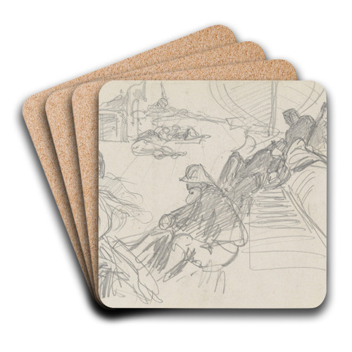 Sailors Relaxing on Deck by John Singer Sargent Art Drink Coaster set