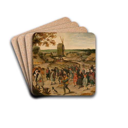 A Wedding Procession by Pieter Brueghel The Younger Drink Coasters - set of 4