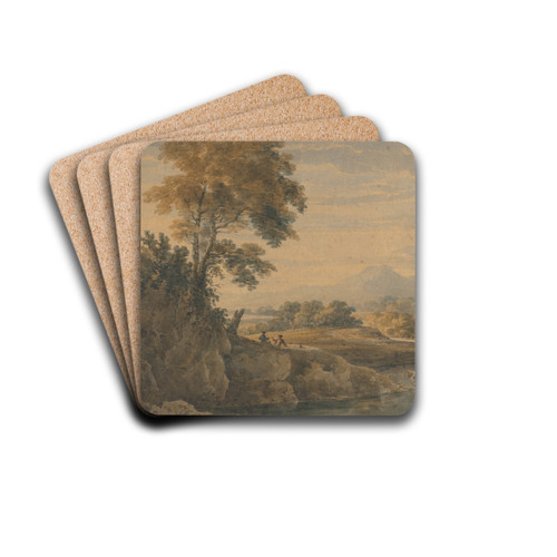 Romantic Landscape by Thomas Girtin Drink Coasters - set of 4