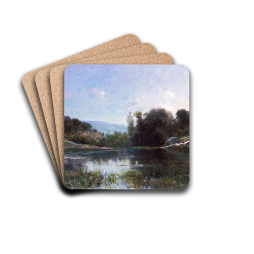 Pond at Gylieu by Charles Franois Daubigny Drink Coasters - set of 4