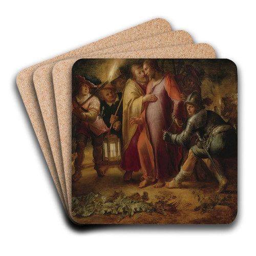 The Betrayal Of Christ by Peter Wtewael Art Drink Coaster set