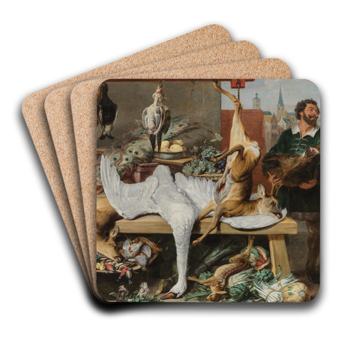 Game Market by Frans Snyders Art Drink Coaster set