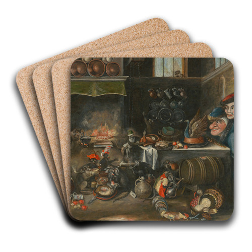 Monkeys in the Kitchen by Circle ofFrans Francken the Younger Art Drink Coaster set