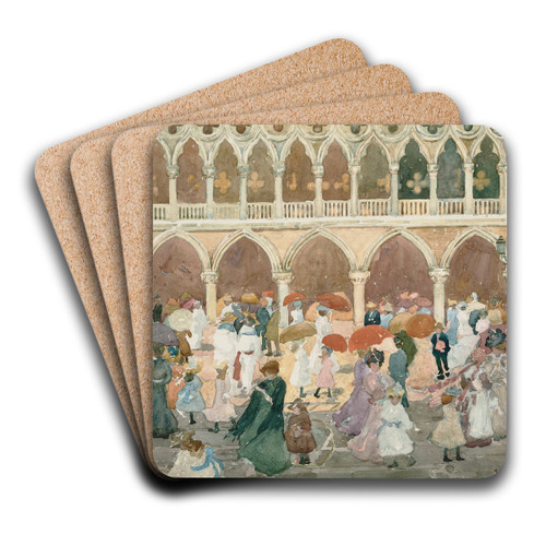 Sunlight on the Piazzetta by Maurice Prendergast Art Drink Coaster set
