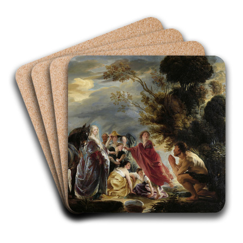 The Meeting of Odysseus and Nausicaa by Jacob Jordaens Art Drink Coaster set
