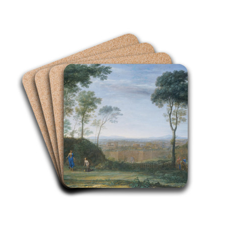 Christ Appears in front of Mary Magdalene (Noli me tangere) by Claude Lorrain Drink Coasters - set of 4