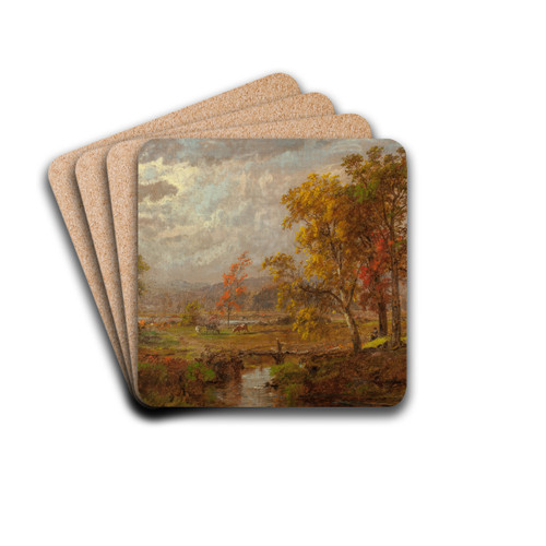 Autumn Landscape by Jasper Francis Cropsey Drink Coasters - set of 4
