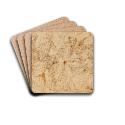Christ Carrying the Cross by Joan Macip Drink Coasters - set of 4