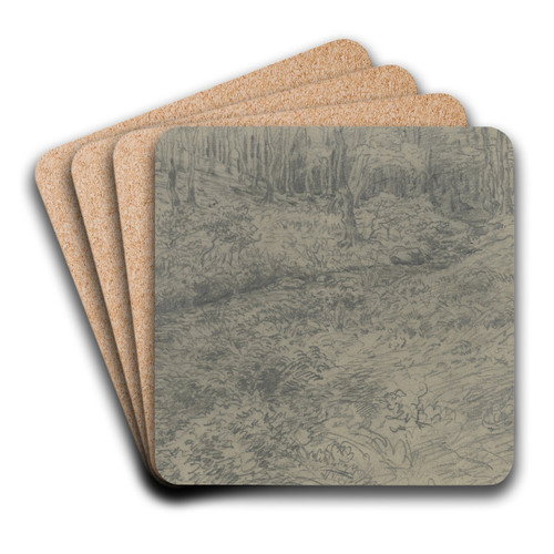 Stream in the forest by Jakob Maurer Art Drink Coaster set