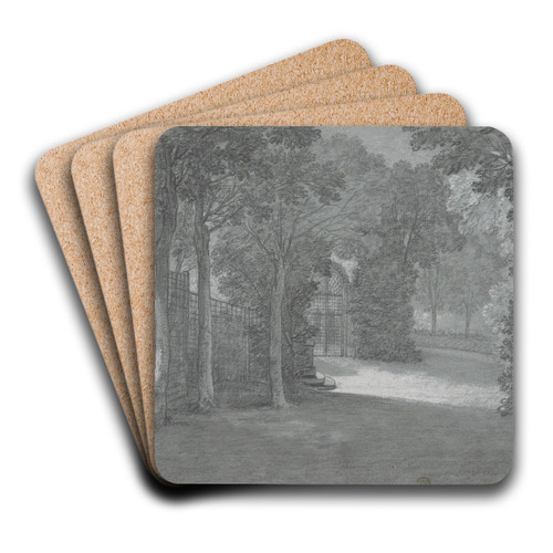 View in the Gardens of Arcueil by Jean-Baptiste Oudry Art Drink Coaster set View in the Gardens of Arcueil by Jean-Baptiste Oudry Art Drink Coaster set