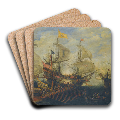 A Naval Battle Between Turks And Christians by Andries van Eertvelt Art Drink Coaster set A Naval Battle Between Turks And Christians by Andries van Eertvelt Art Drink Coaster set