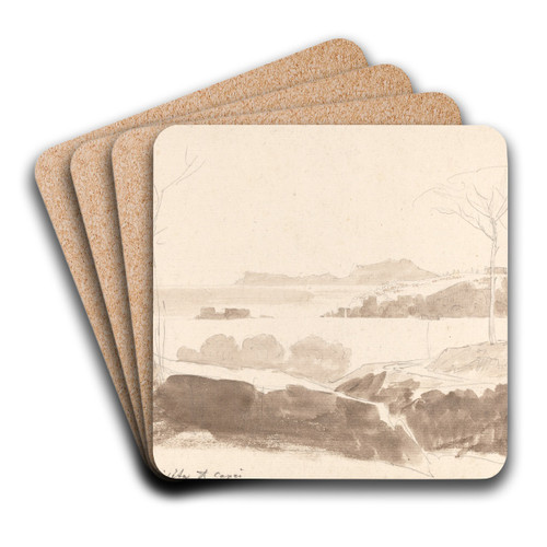 View of the Islands of Nisida and Capri by Friedrich Salath Art Drink Coaster set View of the Islands of Nisida and Capri by Friedrich Salath Art Drink Coaster set