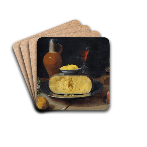 Breakfast Piece with Cheese and Goblet by Jacob Foppens van Es Drink Coasters - set of 4 Breakfast Piece with Cheese and Goblet by Jacob Foppens van Es Drink Coasters - set of 4