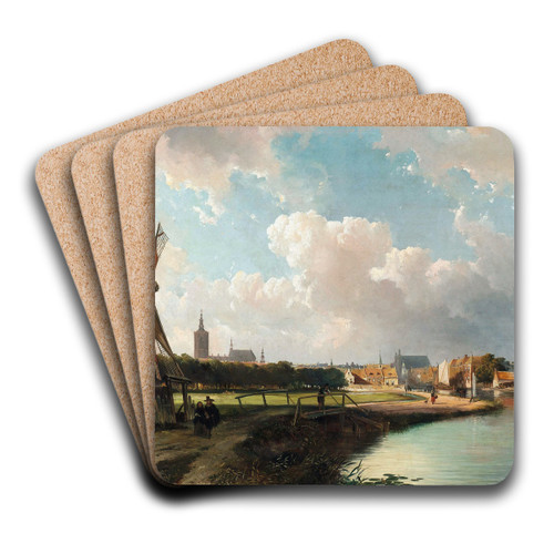 View of The Hague from the Delftse Vaart in the Seventeenth Century by Gerrit Adriaensz. Berckheyde Art Drink Coaster set View of The Hague from the Delftse Vaart in the Seventeenth Century by Gerrit Adriaensz. Berckheyde Art Drink Coaster set