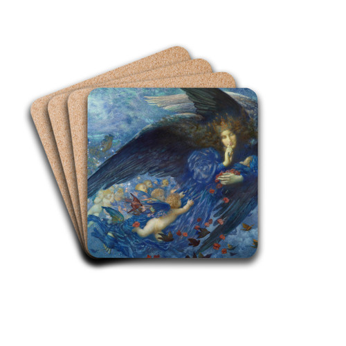 Night With Her Train Of Stars by Edward Robert Hughes Drink Coasters - set of 4