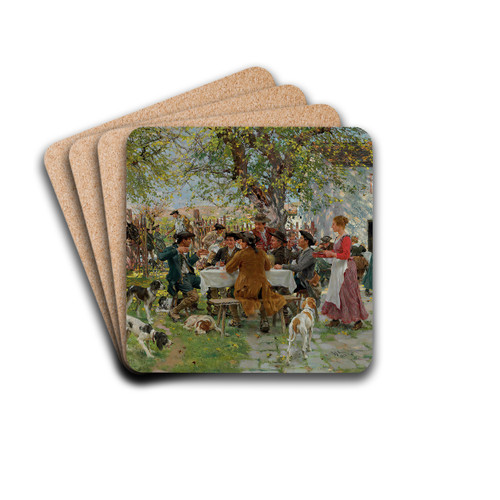 The Huntsmen's Lunch by Raffaello Sorbi Drink Coasters - set of 4