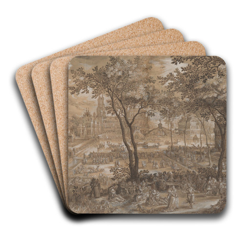 Venetian Party in a Chateau Garden by David Vinckboons Art Drink Coaster set