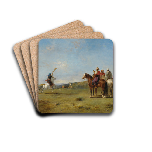 Arabes chassant le faucon by Eugne Fromentin Drink Coasters - set of 4