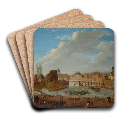L'le Louviers et la Pointe de l'le Saint-Louis, vues du port Saint-Paul (port des Celestins) by Pierre-Antoine Demachy Art Drink Coaster set L'le Louviers et la Pointe de l'le Saint-Louis, vues du port Saint-Paul (port des Celestins) by Pierre-Antoine Demachy Art Drink Coaster set