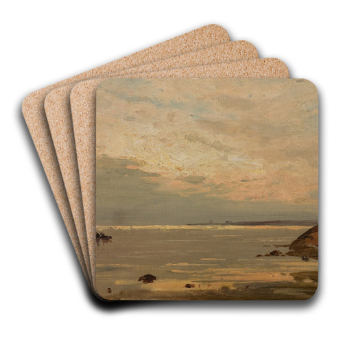 Aften ved Hvaler by Amaldus Nielsen Art Drink Coaster set