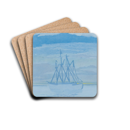 Chalutier sur la mer by Lon Spilliaert Drink Coasters - set of 4 Chalutier sur la mer by Lon Spilliaert Drink Coasters - set of 4