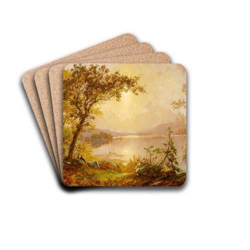 Greenwood Lake, Autumn on the Hudson by Jasper Francis Cropsey Drink Coasters - set of 4