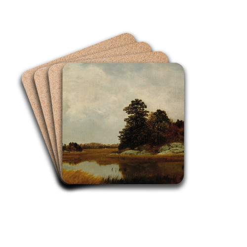 October in the Marshes by John Frederick Kensett Drink Coasters - set of 4