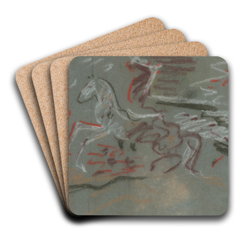 Galloping Horses by Arnold Peter Weisz-Kubnan Art Drink Coaster set