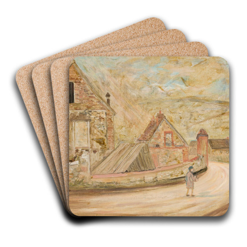Road to Merey by Tadeusz Makowski Art Drink Coaster set Road to Merey by Tadeusz Makowski Art Drink Coaster set