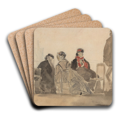 Four Ladies Seated at Trouville by Eugne Boudin Art Drink Coaster set