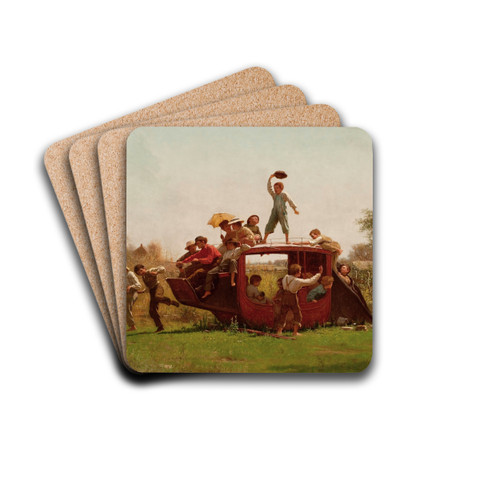 The Old Stagecoach by Eastman Johnson Drink Coasters - set of 4