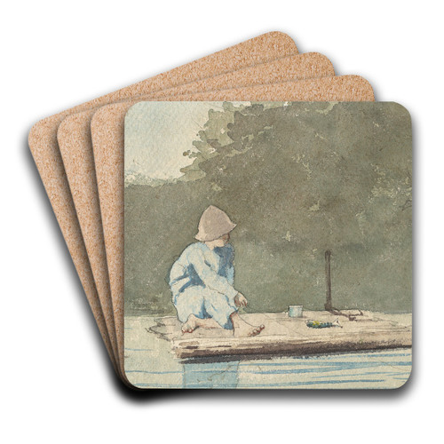 Boy on a Raft by Winslow Homer Art Drink Coaster set