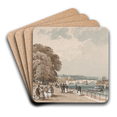 Richmond Bridge by William Alfred Delamotte Art Drink Coaster set