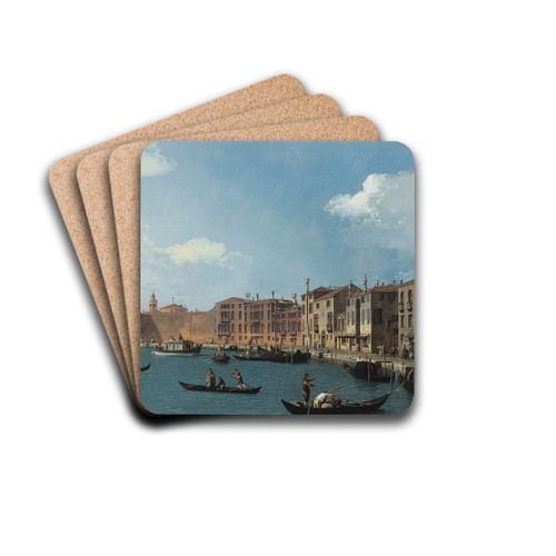 Vue du canal de Santa Chiara,  Venise by Canaletto Drink Coasters - set of 4 Vue du canal de Santa Chiara,  Venise by Canaletto Drink Coasters - set of 4