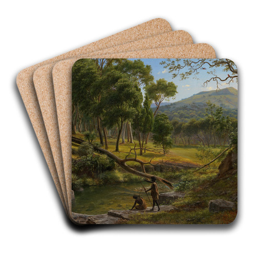 Warrenheip Hills near Ballarat by Eugne von Gurard Art Drink Coaster set