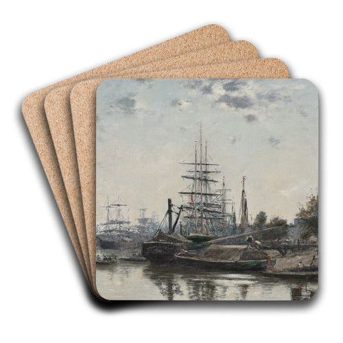 View of Bordeaux, from the Quai des Chartrons by Eugne Boudin Art Drink Coaster set View of Bordeaux, from the Quai des Chartrons by Eugne Boudin Art Drink Coaster set